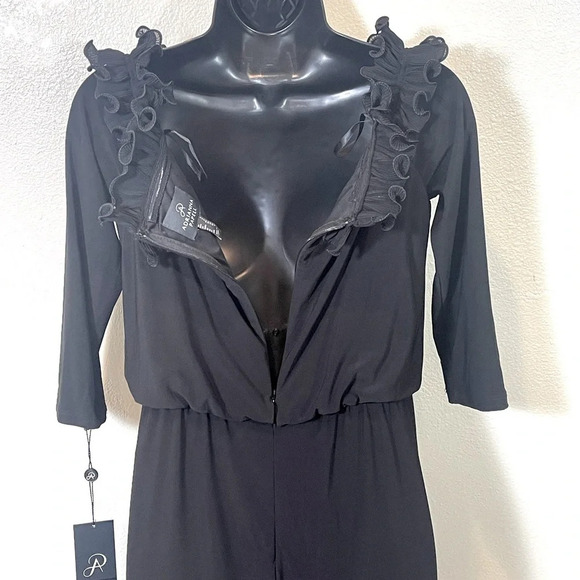 Adrianna Papell Ruffled Off-The-Shoulder Jumpsuit size 4 - Picture 8 of 11
